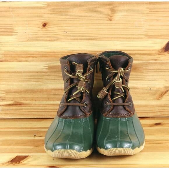 Sperry Top-Sider Women’s Leather Waterproof Saltwater Duck Boots Green Lined 5 - Picture 2 of 7